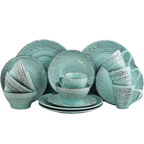 Elama embossed stoneware ocean - stoneware,
