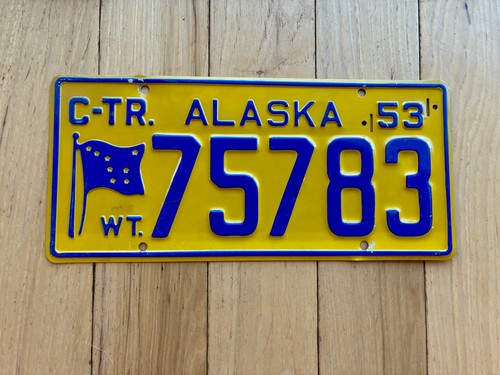 1953 alaska truck license - alaska,