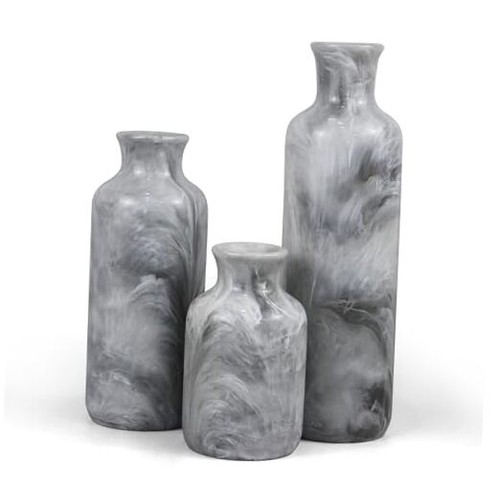 Resin piece vase set - resin,