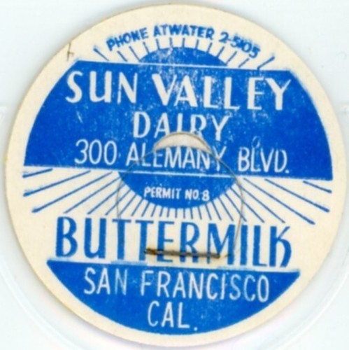 Milk bottle cap sun valley - milk,