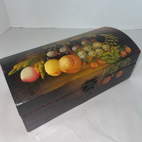 Hand painted wooden trinket - painted,