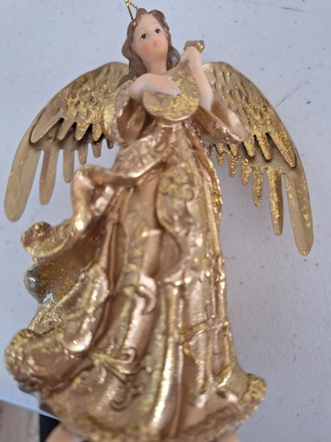 Gold painted acrylic angel - painted,