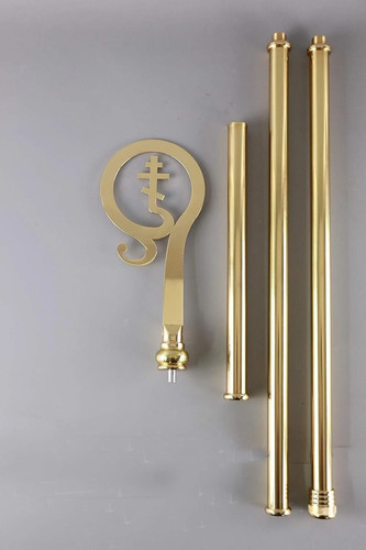 Brass crozier bishop staff - crozier,