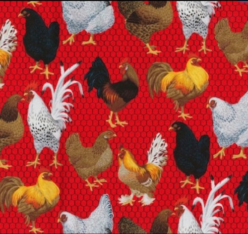 Red chickens roosters - chickens,