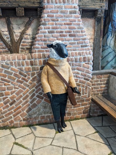 Dollhouse sheep posable - dollhouse, 1:12