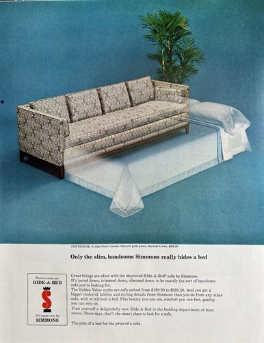 1964 simmons hide bed - simmons,