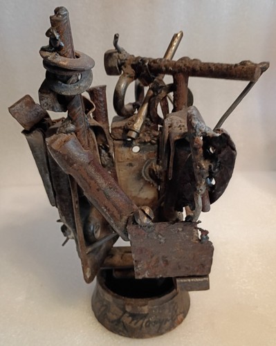 Brutalist metal sculpture - brutalist,