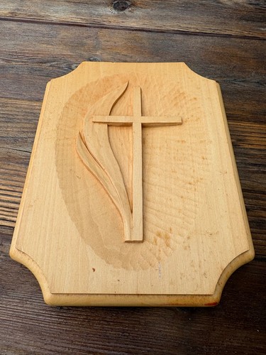 Hand carved wooden cross - carved,