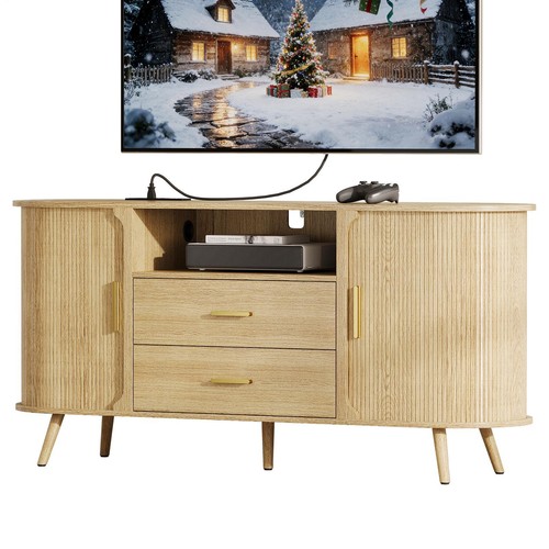 Fluted tv stand - stand, modern