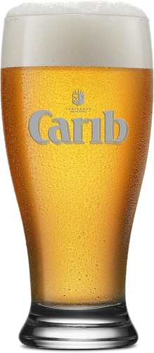Carib lager beer glass - carib,