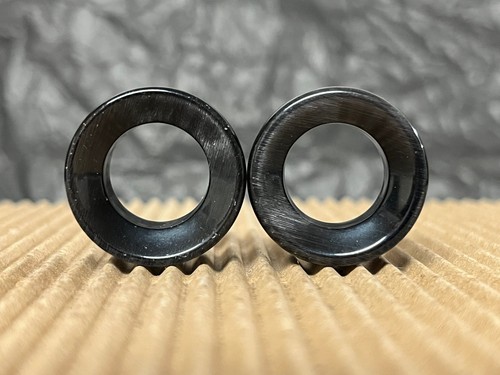 Pair black cat eye - black, stone