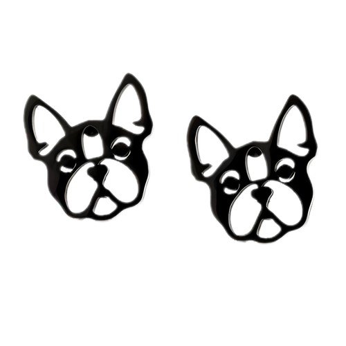 French bulldog dog earrings - french,