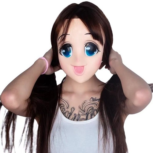 Mask anime girl cartoon big - girl,