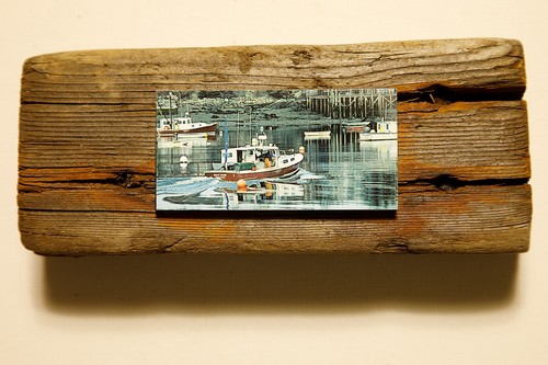 Driftwood mounted seascape - mounted,