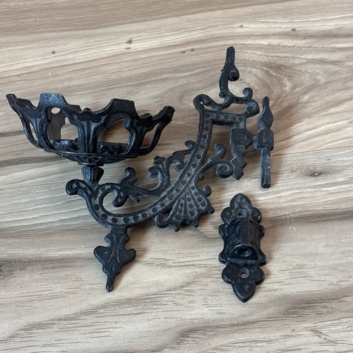 Vintage cast iron wall sconce - wall,