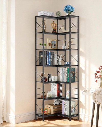 Tier corner bookshelf - 7-tier,