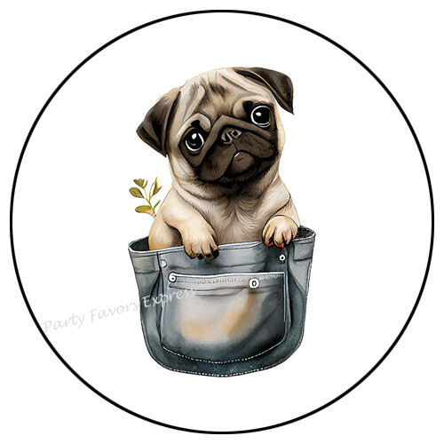 Pug pocket envelope - envelope, seals