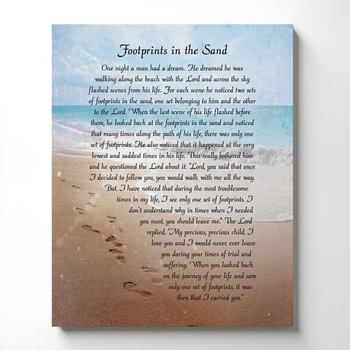 Footprints the sand wall - the,