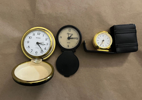 Lot vintage travel clocks - 3,