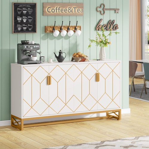 White gold buffet cabinet - 59",