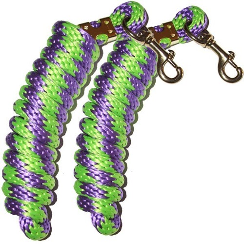 Poly lead rope purple lime - lead,