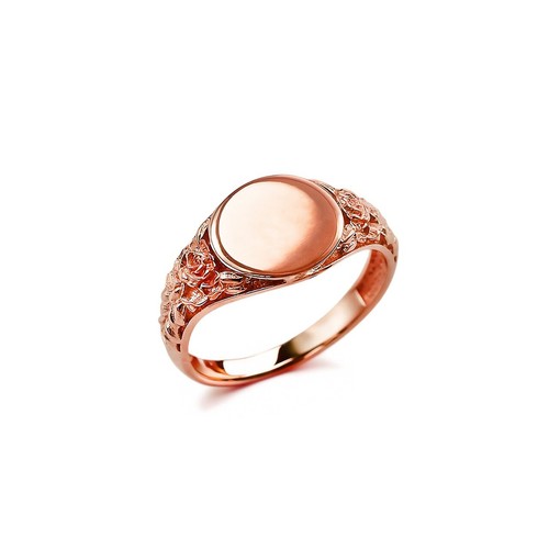 Gold ornate band baby signet - band,