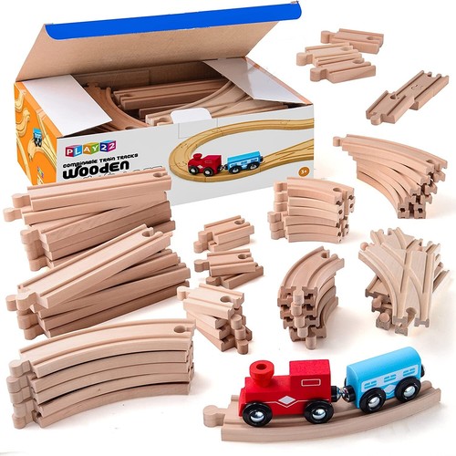 52pcs wooden train track - track, pack
