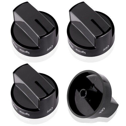 Black gas stove cooktop knobs - gas,
