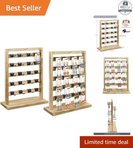 Wood jewelry earring display - wood,