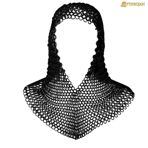 Black chainmail coif butted - black,