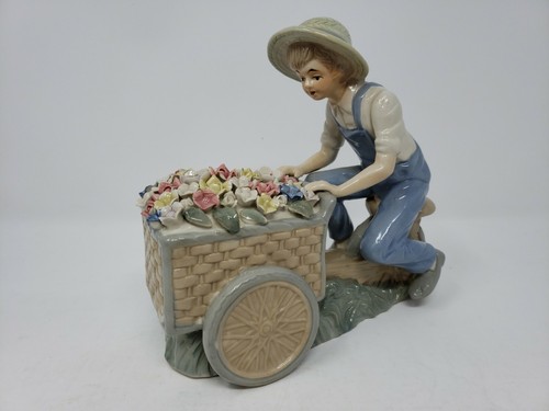 Vintage flower peddler - flower, boy