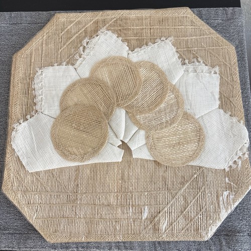 Vintage woven placemats - vintage,