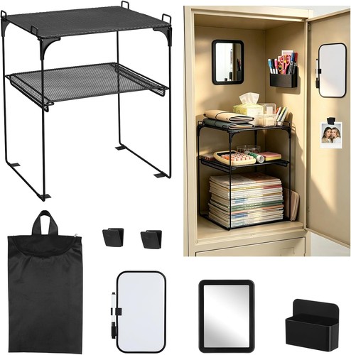 Black tier locker organizer - black,