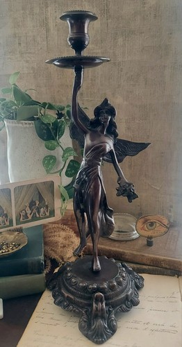 Large vintage bronze fairy - large,