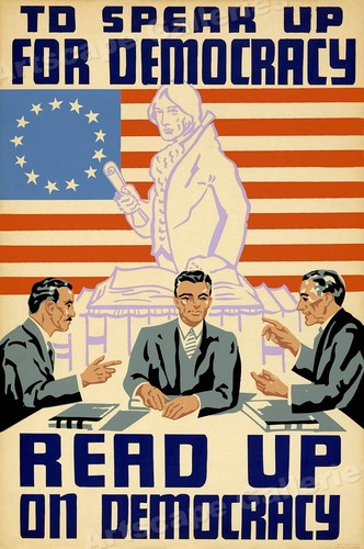 1930s read democracy - up, democracy"