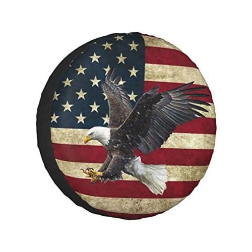 Spare tire cover american - tire, flag