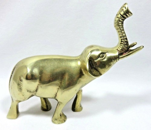 Brass asian elephant figurine - brass,