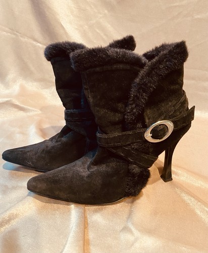 Leather and fur trim - leather, high