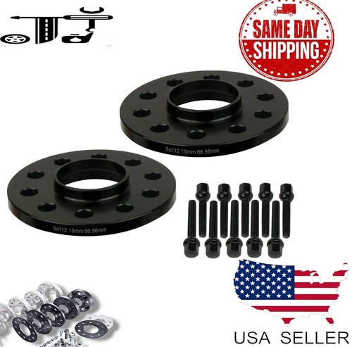 2pc 10mm 5x112 6mm bore - 66.6mm, hub