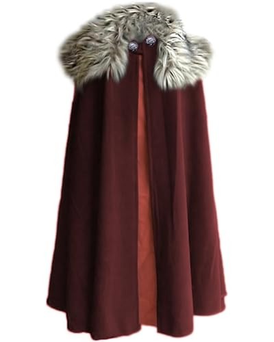 Mens viking cloak fur costume - mens,