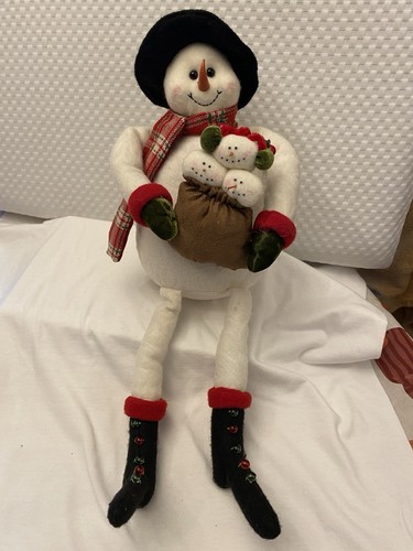 Snowman plush decor - decor, sitting