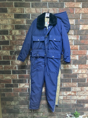 Vintage snow mobile ski - mobile, suit