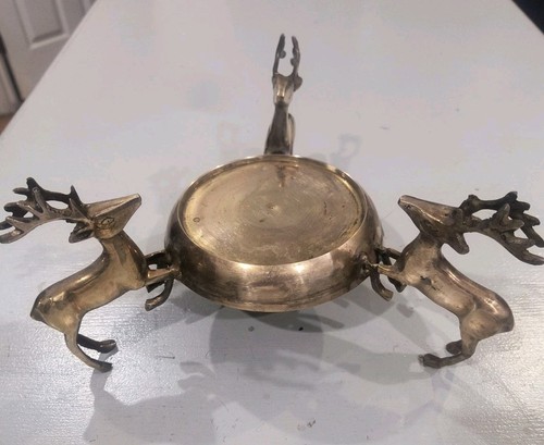 Vintage solid brass reindeer - brass,