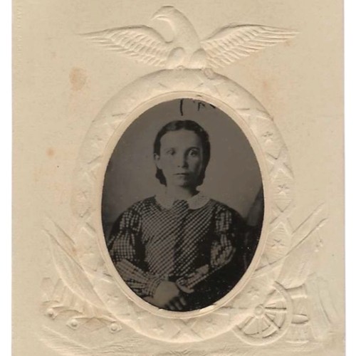 Antique tintype photo woman - tintype,