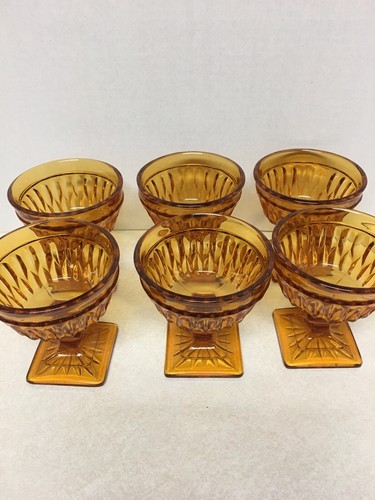 Vintage amber footed - 6, square