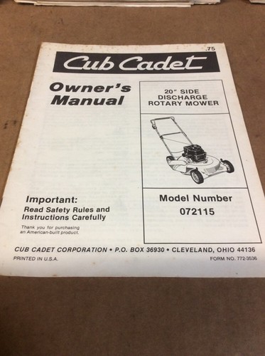 Cub cadet mtd rotary - cadet, /