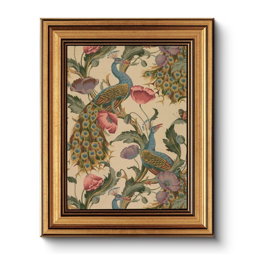 Vintage botanical peacock - vintage, wall