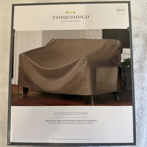 Brown threshold loveseat cover - brown,