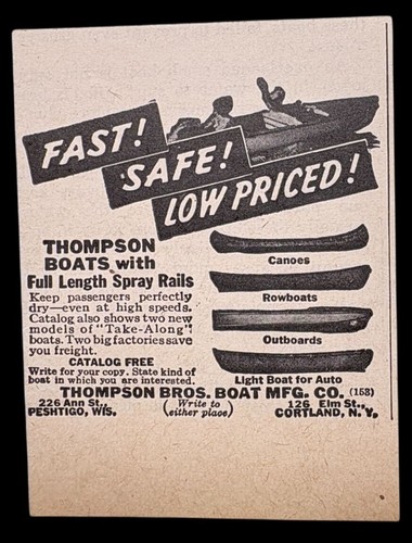 Thompson bros boat mfg vintage - thompson,