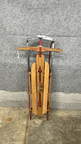 Wood sled metal runners - wood,